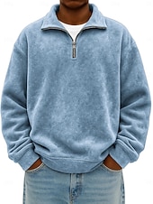 Herren Pullover Sweatshirt Reißverschluss-Polo Urlaub Straße Reißverschluss Langarm Mode Basic Einfarbig Einfach Mode Herbst Frühling & Herbst Ganzjahres Bequeme Passform Schwarz Rosa Armeegrün preiswerte Klassisches Poloshirt für Herren-Herren Pullover Sweatshirt Reißverschluss-Polo Urlaub Straße Reißverschluss Langarm Mode Basic Einfarbig Einfach Mode Herbst Frühling & Herbst Ganzjahres Bequeme Passform Schwarz Rosa Armeegrün