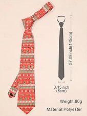 abordables Cravates et nœuds papillon pour hommes-Cravates de Noël pour hommes – cravates de vacances amusantes et festives avec Père Noël, rennes, arbres et flocons de neige, parfaites pour les fêtes de Noël, les cadeaux et les célébrations saisonnières
