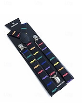 Недорогие Мужские галстуки и бабочки-Мужские рождественские подтяжки с принтами в виде снеговиков, леденцов и орнаментов, регулируемые и праздничные, разные цвета