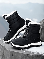 Botas de caminhada de inverno femininas vermelhas com pele sintética – botas de neve duráveis e impermeáveis com blocos de cores para aventuras na neve, perfeitas para viagens de férias baratos Sapatos de Natal Femininos-Botas de caminhada de inverno femininas vermelhas com pele sintética – botas de neve duráveis e impermeáveis com blocos de cores para aventuras na neve, perfeitas para viagens de férias