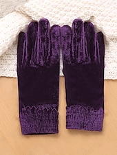 levne Vánoční doplňky-Dámské vánoční sametové rukavice – silné a teplé, měkké na dotek, ideální jako vánoční dárky a zimní módní doplňky