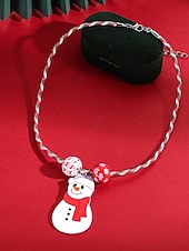 olcso Karácsonyi kiegészítők-Női karácsonyi ajándék nyaklánc, ötvözet és akril anyagból, színes gyöngyök ünnepi medálokkal, tökéletes ünnepi kiegészítő partikra és összejövetelekre