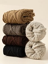 preiswerte Weihnachtsaccessoires-Gestrickte fingerlose Handschuhe für Damen, kuschelige Winter-Handwärmer mit Zopfmuster, stylische Weihnachtsgeschenk-Accessoires für Damen