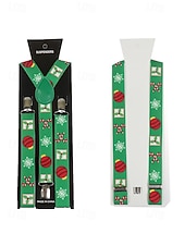 Недорогие Мужские галстуки и бабочки-Мужские рождественские подтяжки с принтами в виде снеговиков, леденцов и орнаментов, регулируемые и праздничные, разные цвета