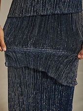 olcso Buliruhák-Női Midi ruha Váltó ruha Rakott ruha Halter ruha Elegáns Buli Előírásos Parti Esküvői vendég Koktélparty Normál Tömör szín Ujjatlan Terített nyak Sötétkék Nyár Tavasz Ősz Tél