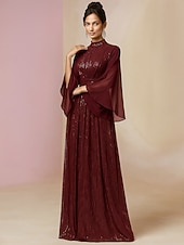 ieftine Lungimea podelei-Rochie de invitată la nuntă A-Line lungă rochii formale rochie de seară rochie pentru mama miresei cu mâneci lungi gât înalt elegantă vintage strălucire și strălucire spandex cu paiete