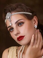 economico Accessori per capelli da donna-Cerchietto flapper da donna anni '20 con strass - accessorio per capelli vintage in stile Gatsby con perline di cristallo per feste retrò, matrimoni o eventi in costume