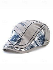 abordables Accessoires de Noël-Casquette plate à carreaux en coton pour homme, chapeau gavroche vintage en lierre avec coupe ajustable, cadeau de Noël élégant pour les tenues décontractées et les voyages en plein air