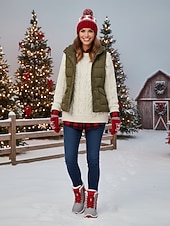 Botas de caminhada de inverno femininas vermelhas com pele sintética – botas de neve duráveis e impermeáveis com blocos de cores para aventuras na neve, perfeitas para viagens de férias baratos Sapatos de Natal Femininos-Botas de caminhada de inverno femininas vermelhas com pele sintética – botas de neve duráveis e impermeáveis com blocos de cores para aventuras na neve, perfeitas para viagens de férias