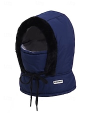 economico Cappelli da uomo-Scaldacollo da uomo in tessuto impermeabile, cappuccio foderato in pile per l'inverno, caldo e accogliente per le attività all'aperto e il tempo nevoso