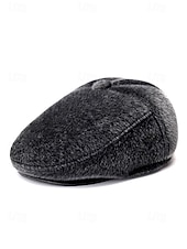 voordelige Herenhoeden-Voor heren Fedora Hoed Zwart Donker Grijs Polyesteri Nepbont Warm Vintage Stijlvol Herfst Winter
