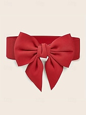 abordables Ceinture pour femme-Ceinture élastique à nœud pour femme, élégante et confortable pour les robes, accessoire de Noël parfait en plusieurs couleurs