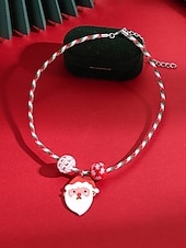 olcso Karácsonyi kiegészítők-Női karácsonyi ajándék nyaklánc, ötvözet és akril anyagból, színes gyöngyök ünnepi medálokkal, tökéletes ünnepi kiegészítő partikra és összejövetelekre