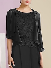 economico impacchi della madre-scialli per ospiti di nozze avvolgere le donne impacchi per la madre puro elegante chiffon a mezza manica impacchi da sposa con balze per la festa primaverile&amp;amp; estate