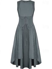 cheap Dresses-Medieval Renaissance Cocktail Dress Cosplay Costume Prom Dresses Viking Outlander Fancy Dress Women's Celtic Pirate Fantasy Masquerade LARP Ren Faire Festival Adults' Dress