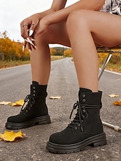 cheap Combat Boots-Women's Light Brown Lace-Up Combat Boots – Classic Vintage Style, Durable Outdoor Footwear for Hiking, Work and Everyday Wear