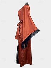 Χαμηλού Κόστους Γυναικεία Πιτζάμες Onesies-Γυναικεία Πυτζάμες Σαλόνια Νυχτικιά Ολόσωμες Φόρμες Ζεστό Μοντέρνα Σέξι Μονόχρωμες Σατέν Μεταξωτές Πιτζάμες Πιτζάμες Κορδόνι Δαντέλα Σπίτι Μακρυμάνικο Λαιμόκοψη V