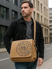 levne Pánské tašky-Pánská plátěná taška přes rameno s velkou kapacitou, vintage crossbody brašna na notebook, knihy a cestování