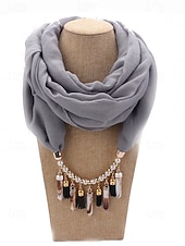 baratos Acessórios de Natal-colar de cachecol macio feminino com borla e pingente de contas, acessório de natal multicolorido e elegante para roupas de inverno e festas de fim de ano