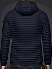 Недорогие Мужские пуховики и парки-Муж. Зимнее пальто Пуховик Стеганая куртка Карман Полиэстер Отпуск На каждый день Свидание Обычная Мода На каждый день Удобный Сохраняет тепло Зима Сплошной/однотонный цвет Белый Синий Пуховик