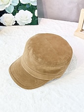 economico Cappelli da uomo-berretto da uomo in pelle scamosciata: cappello da baseball in morbido tessuto, elegante e comodo, con cinturino regolabile, perfetto per uscite informali e attività all'aperto