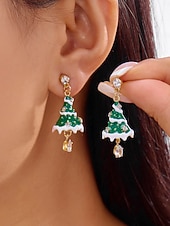 halpa Naisten korvakoru-Naisten jouluiset rusettikorvakorut kimaltelevalla punaisella viimeistelyllä, juhlava lomakoru joulujuhliin, lahjaidea