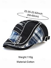 abordables Accessoires de Noël-Casquette plate à carreaux en coton pour homme, chapeau gavroche vintage en lierre avec coupe ajustable, cadeau de Noël élégant pour les tenues décontractées et les voyages en plein air