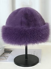 Damskie zimowe berety ze sztucznego futra, miękkie, puszyste i ciepłe czapki w stylu vintage, eleganckie, wielokolorowe czapki na świąteczne stylizacje i na zimną pogodę tanie Kapelusze damskie-Damskie zimowe berety ze sztucznego futra, miękkie, puszyste i ciepłe czapki w stylu vintage, eleganckie, wielokolorowe czapki na świąteczne stylizacje i na zimną pogodę