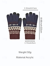 Недорогие Мужские перчатки-мужские рождественские перчатки для сенсорных экранов – теплые перчатки на флисовой подкладке с скандинавским вязаным рисунком – многоцветные варианты – идеально подходят для подарков на праздники и зимних мероприятий