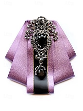 levne Pánské kravaty a motýlky-Pánský vánoční motýlek s diamantovým akcentem - elegantní saténová stuha s černým drahokamem pro formální sváteční příležitosti, k dispozici v několika barvách