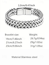 levne Pánské šperky-Pánský pletený řetízkový náramek z nerezové oceli s magnetickou sponou – moderní módní šperk pro běžné nošení, do práce i na párty