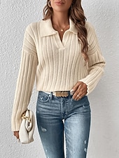 お買い得  単色-女性用 ブラウス 純色 エレガント スタイリッシュ ベーシック 長袖 シャツカラー レギュラートップス 日常 ピンク ワイン ダックグレー アプリコット 春 秋 冬