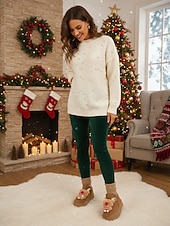 economico Scarpe di Natale per Donne-stivali da neve natalizi da donna in cammello con motivo a renne e sciarpa - stivaletti foderati in pile, morbidi e festosi, ideali per Natale e le riunioni di famiglia