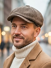 halpa Naisten hatut-Miesten jouluinen kalanruotokuvioinen newsboy-lippis, vintage-villasekoitteinen litteä lippis klassisella 8-paneelisella muotoilulla, monivärinen gatsby-tyylinen hattu talveksi, lomalle ja vapaa-aikaan