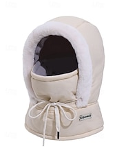 economico Cappelli da uomo-Scaldacollo da uomo in tessuto impermeabile, cappuccio foderato in pile per l'inverno, caldo e accogliente per le attività all'aperto e il tempo nevoso
