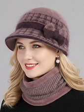 Недорогие Женские шляпы-Женский рождественский комплект из акриловой шапочки и гетры – уютный ребристый дизайн с бантом, доступен в нескольких цветах, идеально подходит для зимних каникул и торжественных случаев