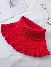 abordables Foulards pour femmes-Col côtelé en acrylique de Noël pour femme – confortable et élégant avec des bords volantés, disponible en plusieurs couleurs, parfait pour les vacances d'hiver et les occasions festives