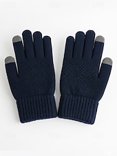 economico Guanti da donna-Guanti invernali termici da donna con touchscreen, guanti caldi in maglia foderati in pile per Natale, abbigliamento da esterno per il freddo e regali per le feste