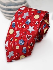 abordables Cravates et nœuds papillon pour hommes-Cravates de Noël pour hommes en polyester – motifs Père Noël, bonhomme de neige et autres motifs festifs, parfaites pour les fêtes de Noël et les occasions spéciales.