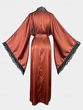 Χαμηλού Κόστους Γυναικεία Πιτζάμες Onesies-Γυναικεία Πυτζάμες Σαλόνια Νυχτικιά Ολόσωμες Φόρμες Ζεστό Μοντέρνα Σέξι Μονόχρωμες Σατέν Μεταξωτές Πιτζάμες Πιτζάμες Κορδόνι Δαντέλα Σπίτι Μακρυμάνικο Λαιμόκοψη V