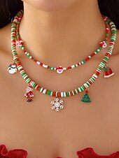 billige Halskjede for kvinner-Julekjede med sjarm til dame, flere stiler med sjarm til julenissen, snømannen og juletreet, perfekt til høytidsfester og festlige gaver.