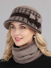 Недорогие Женские шляпы-Женский рождественский комплект из акриловой шапочки и гетры – уютный ребристый дизайн с бантом, доступен в нескольких цветах, идеально подходит для зимних каникул и торжественных случаев