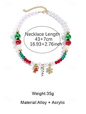 olcso Karácsonyi kiegészítők-Női karácsonyi ajándék nyaklánc, ötvözet és akril anyagból, színes gyöngyök ünnepi medálokkal, tökéletes ünnepi kiegészítő partikra és összejövetelekre