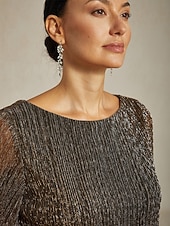 Femmes Chemisier Hauts Élégants Hauts fluides Hauts en mousseline de soie Élégant ancien Occasionnel Manche 3/4 Col ras du cou Col Bateau Travail Quotidien Tenues pour un rendez-vous galant abordables Hauts habillés-Femmes Chemisier Hauts Élégants Hauts fluides Hauts en mousseline de soie Élégant ancien Occasionnel Manche 3/4 Col ras du cou Col Bateau Travail Quotidien Tenues pour un rendez-vous galant