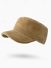 economico Cappelli da uomo-berretto da uomo in pelle scamosciata: cappello da baseball in morbido tessuto, elegante e comodo, con cinturino regolabile, perfetto per uscite informali e attività all'aperto