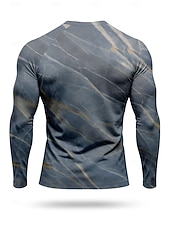 cheap Running Tee &amp; Tank Tops-Men's Abstract Compression Shirt Running Shirt Spring Fall 3D Print Long Sleeve Quick Dry Compression Power Flex Moisture Wicking Breathable Gym Workout Active Training Running Cycling Exercise