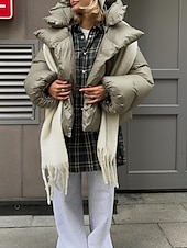 halpa Talvi Parka-Naisten Anorakki Mukava Hengittävä Tasku Napit Vapaa-aika Tavallinen Loma Katu Kausaliteetti Arki-asut Vetoketju Normaali Hupullinen Normaali Pitkähihainen Päällysvaatteet Musta Armeijan vihre