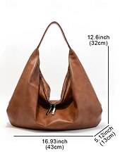 olcso Kézitáskák és bevásárlótáskák-női nagy műbőr hobo táska, lezser, bő válltáska cipzárral, vintage táska munkába, utazáshoz, vásárláshoz és mindennapi használatra