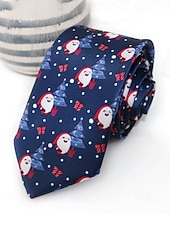 abordables Cravates et nœuds papillon pour hommes-Cravates de Noël pour hommes en polyester – motifs Père Noël, bonhomme de neige et autres motifs festifs, parfaites pour les fêtes de Noël et les occasions spéciales.