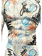 economico T-shirt e Canottiere da Corsa-Per uomo Maglia a compressione Maglia da corsa Stampa 3D Manica Lunga Livello Base Astratto Asciugatura Rapida Compressione Elasticizzato Traspirante Allenamento in Palestra Allenamento attivo